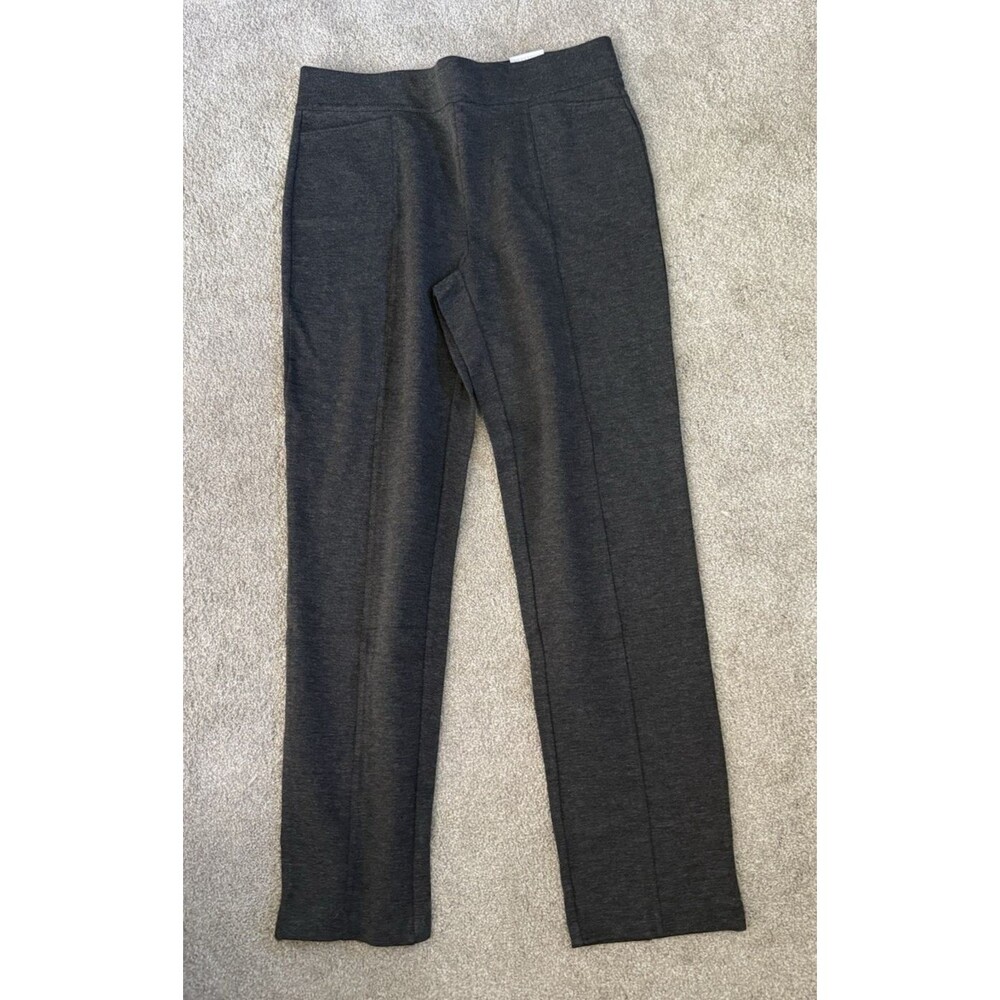 Weekends By Chico's Outlet Size 1 Women's 8 Pull On Gray Ponte Knit Pants NWT